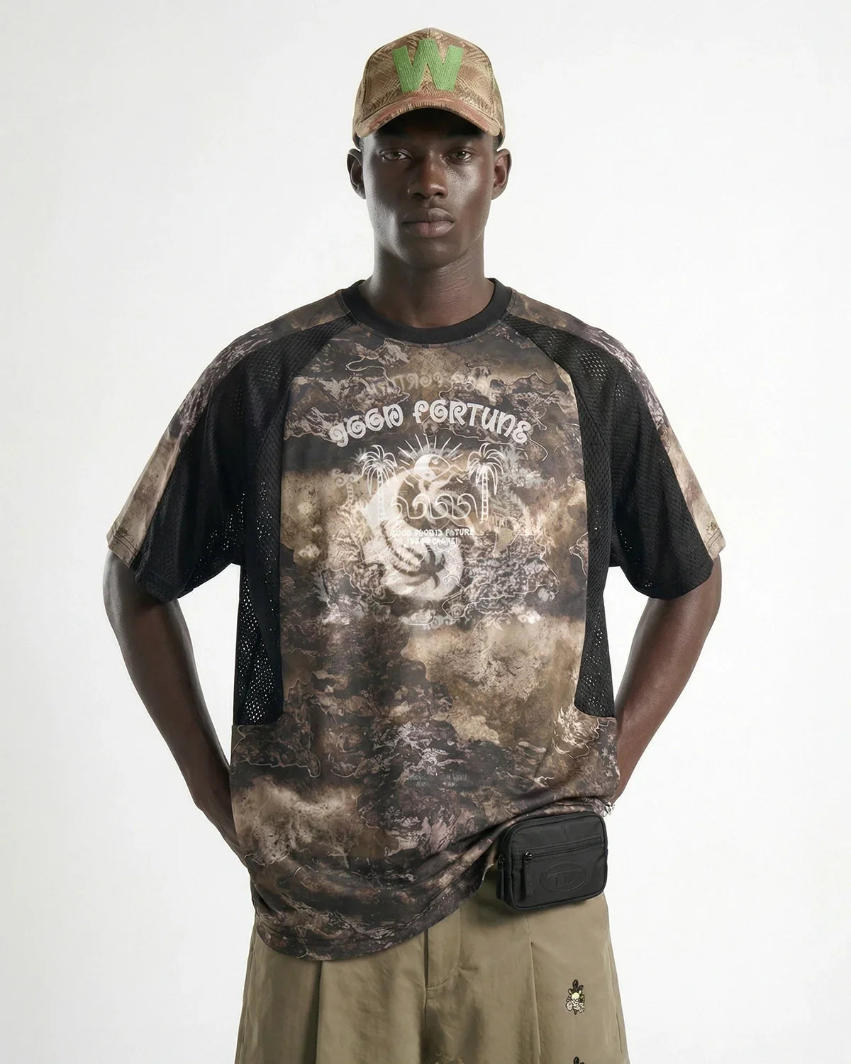 Retro Digital Printing Mesh Jersey