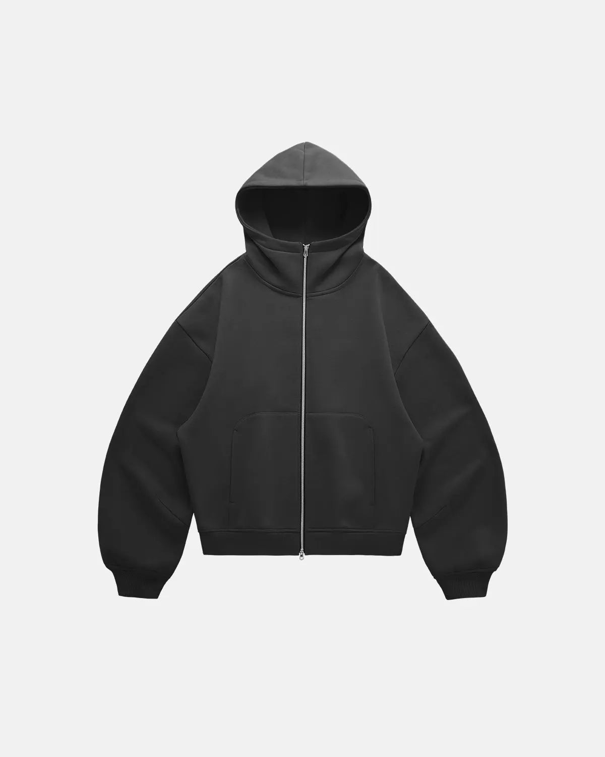 High Collar Fleece Double Zip-Up Hoodies MADXMARX