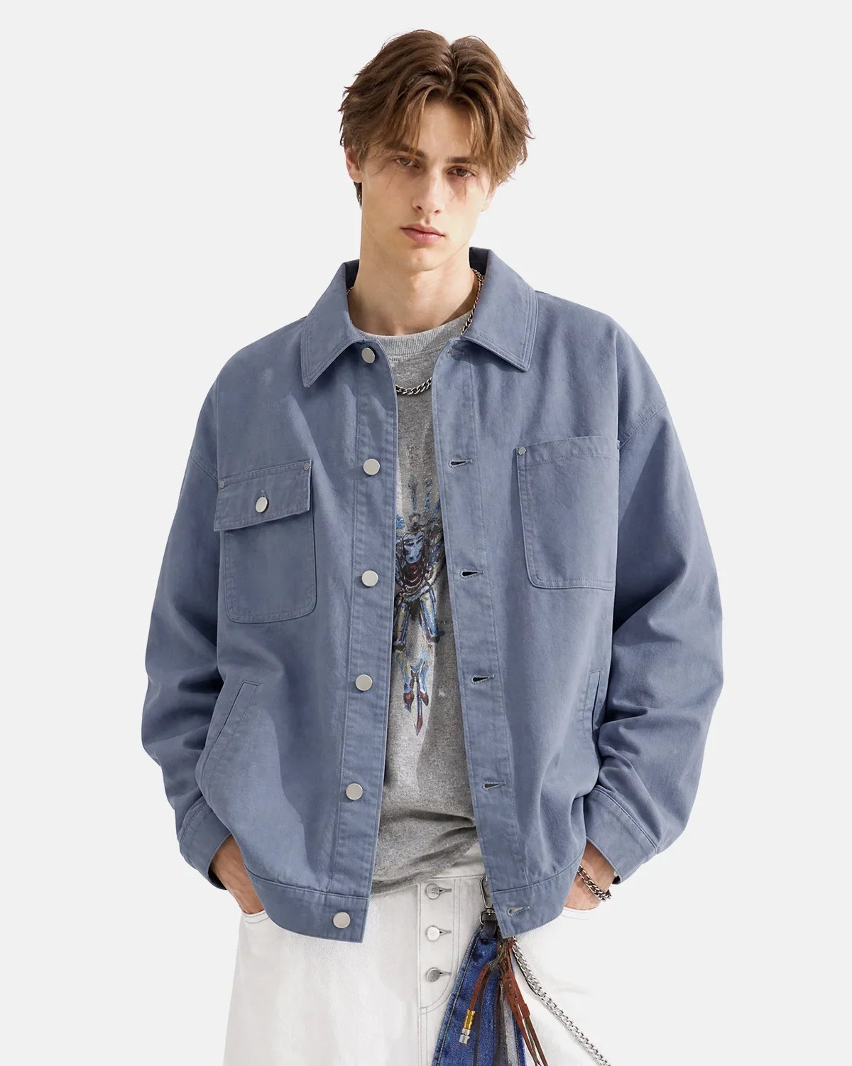 Veste de travail à poche asymétrique