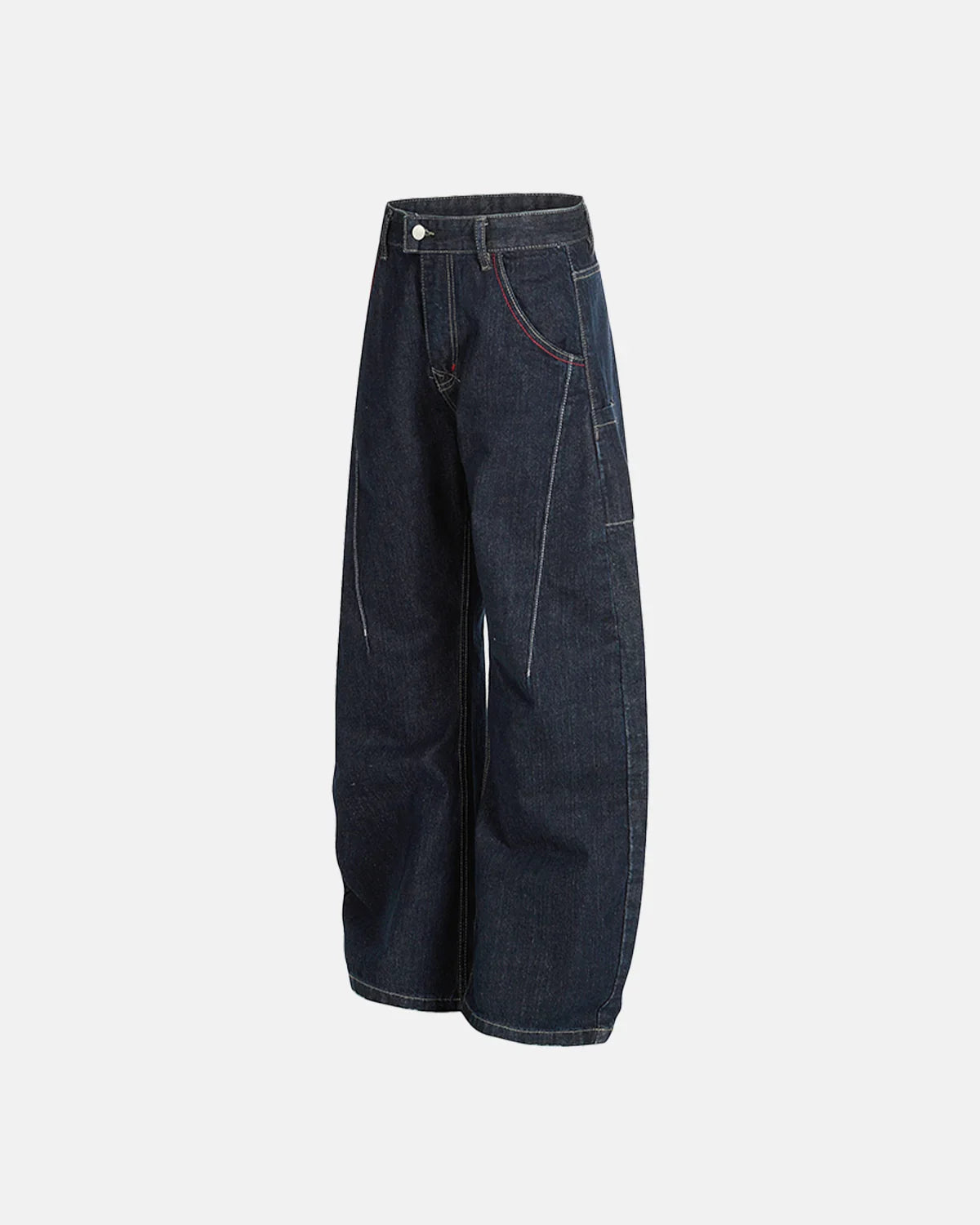 Raw Blue Deconstructed Baggy Jeans