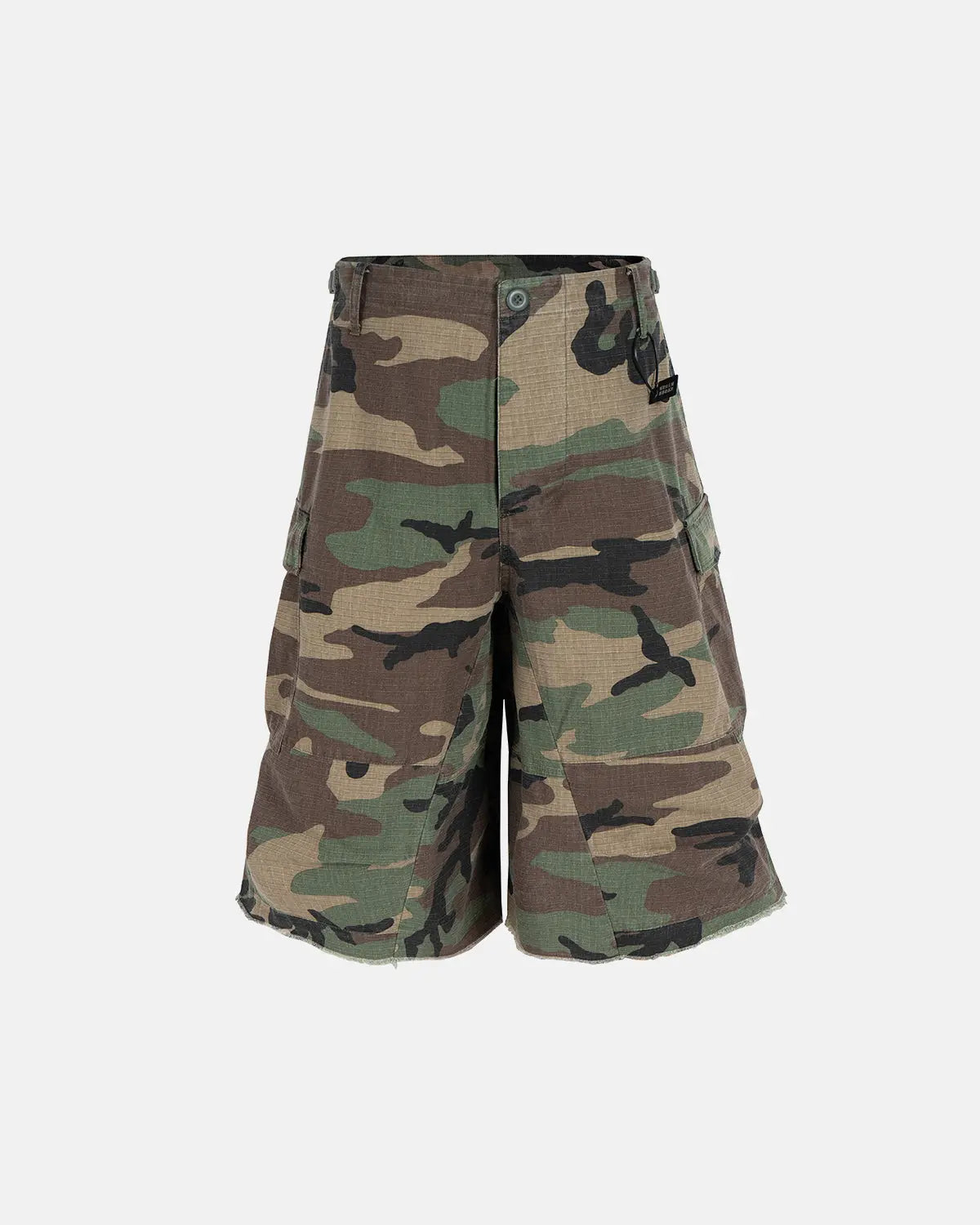 Oversized Camo Cargo Longline Shorts