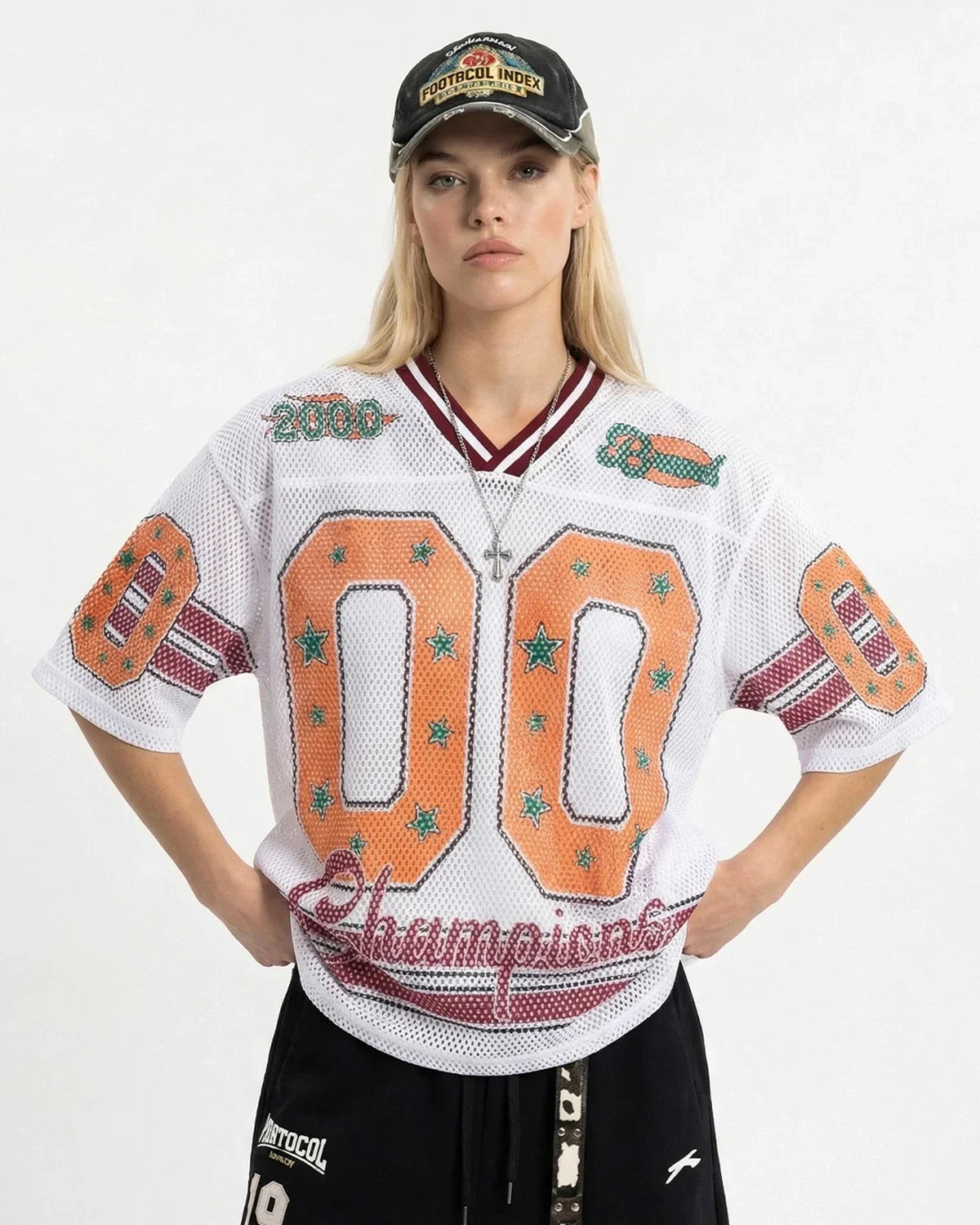 Maillot de foot en maille étoile graphique