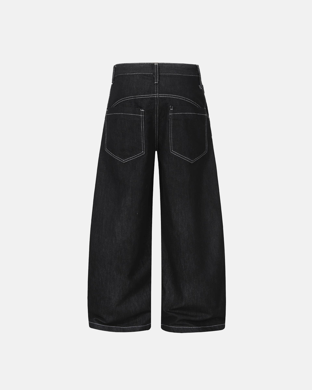 Jean baggy à fermoir en métal brut