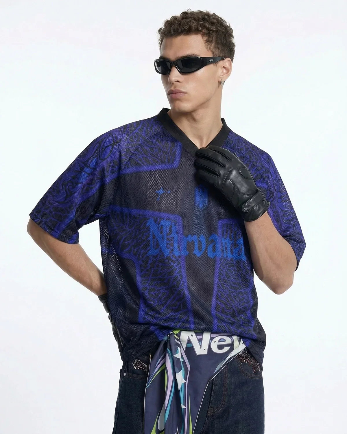 Tribal Pattern Mesh Jersey