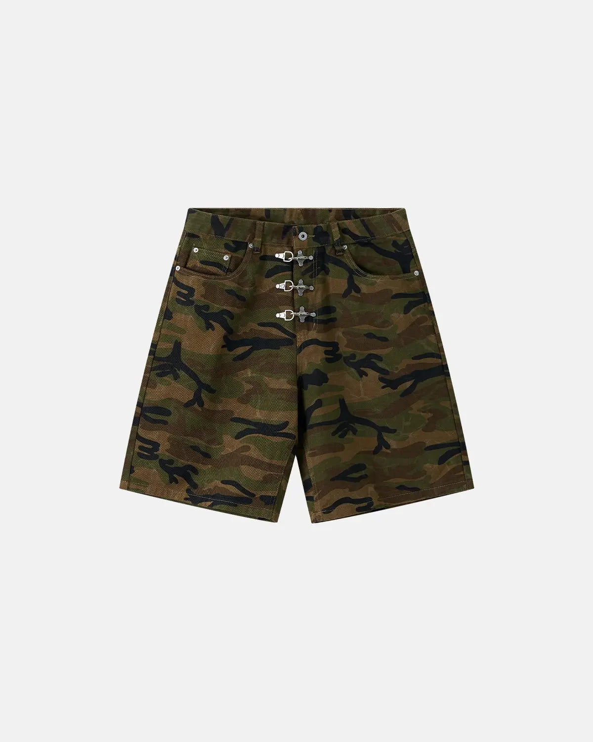 Metal Clasp Camo Shorts