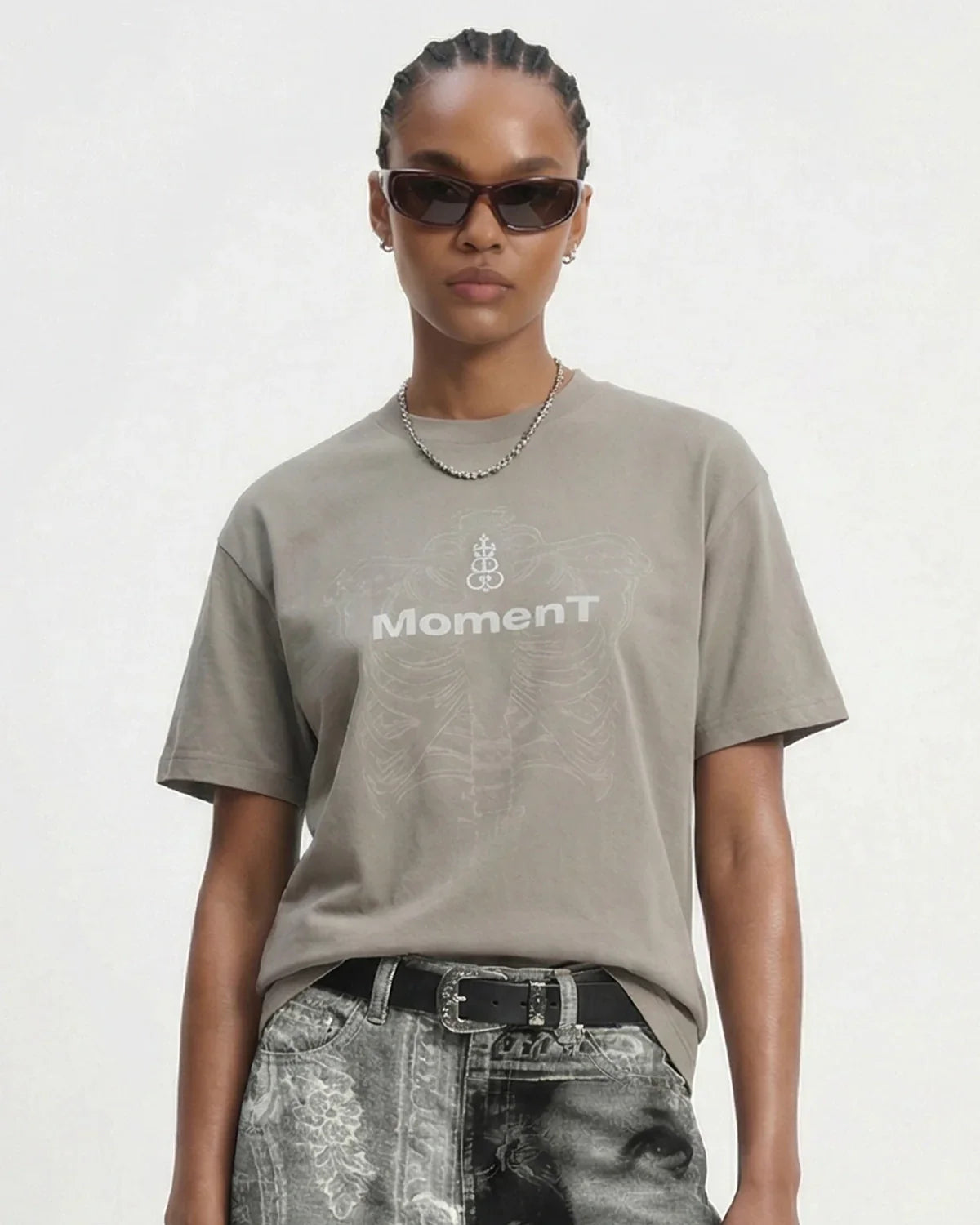 Dual-Effect Graphic Heavyweight Tshirt