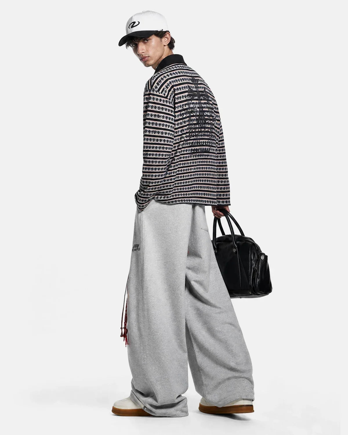 Cross Graphic Striped Polo Shirt