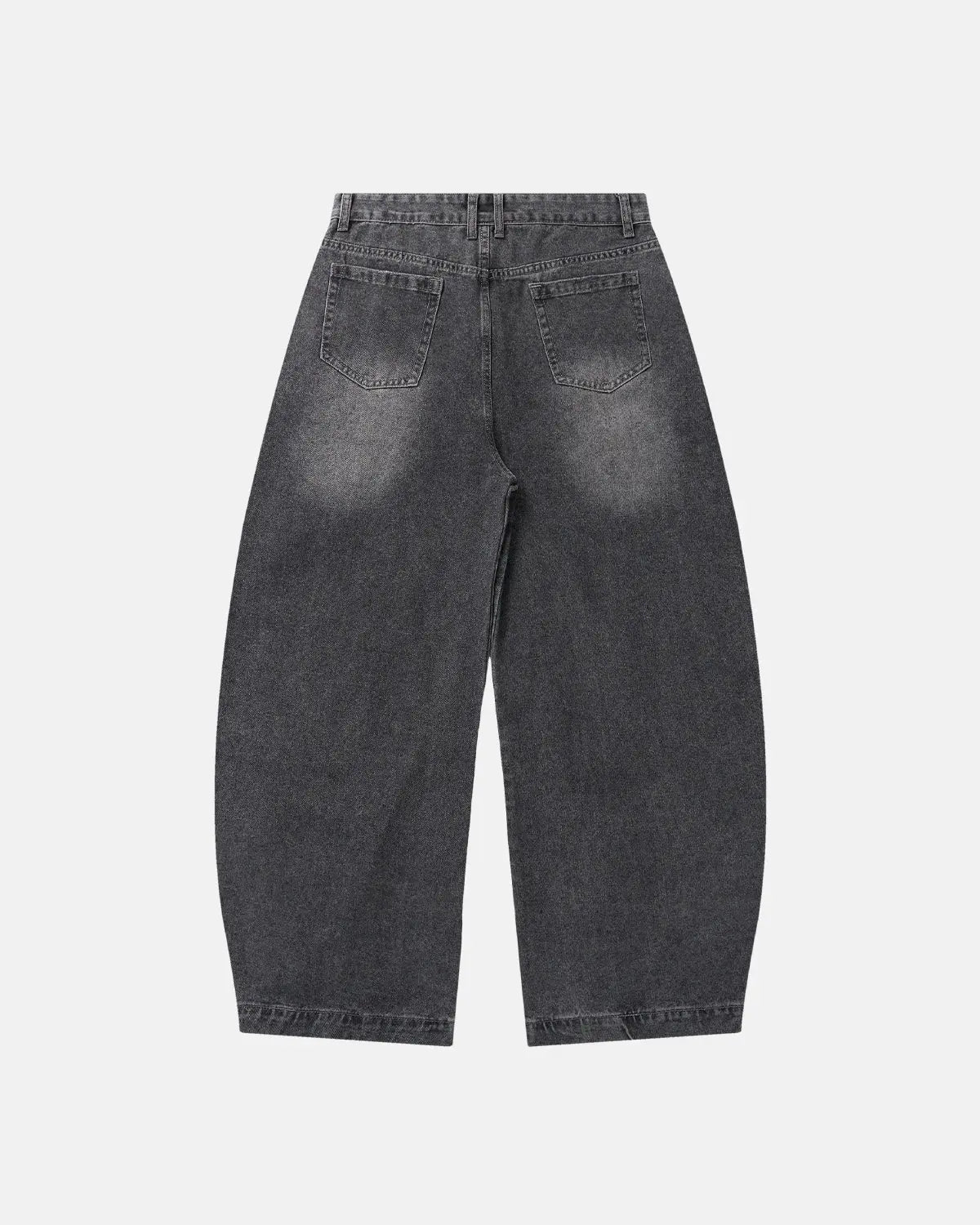 Script Graphic Washed Barrel Jeans