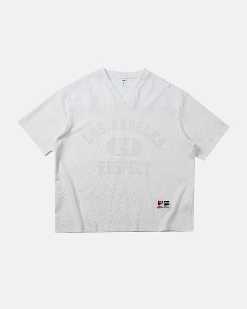 Regata de Basquete em Mesh com Estampa 24 - Branco-creme / M