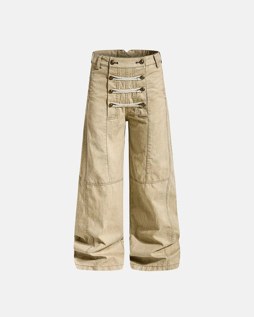 Pantalon baril en corde tressée - Abricot / S