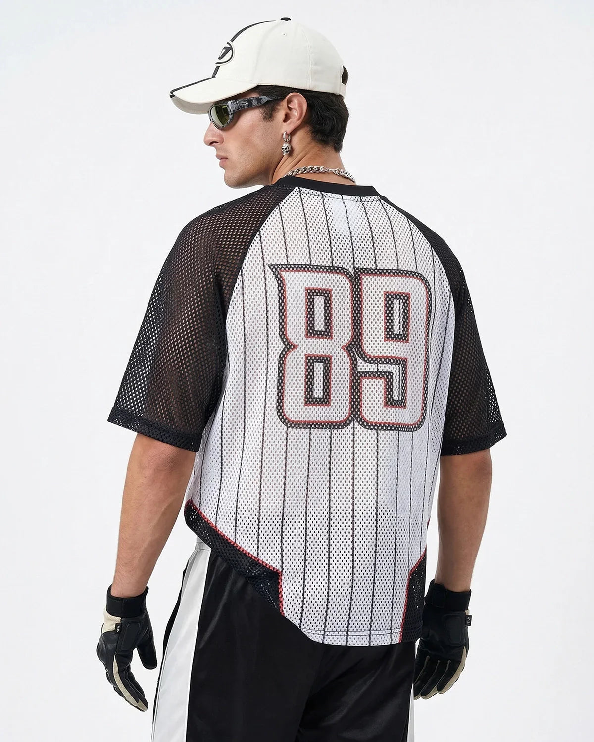 Pinstripe Colorblock Mesh Jersey