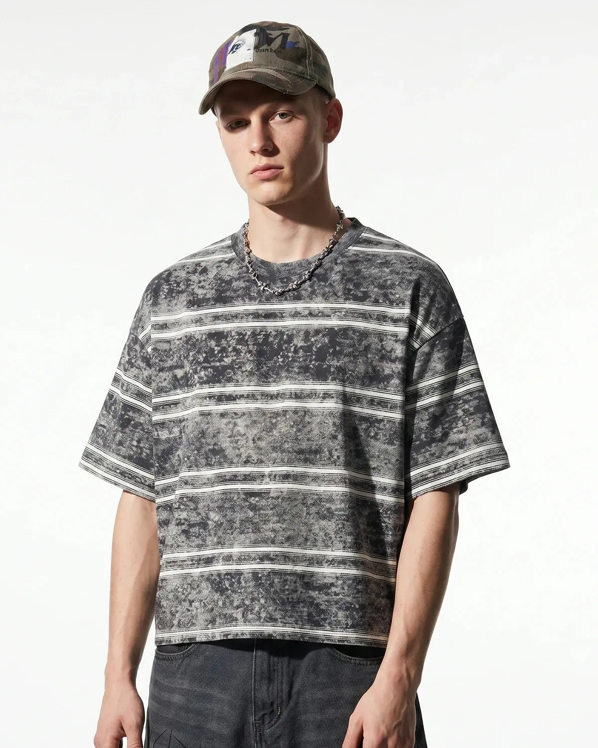 Vintage Washed Striped Boxy T-Shirt