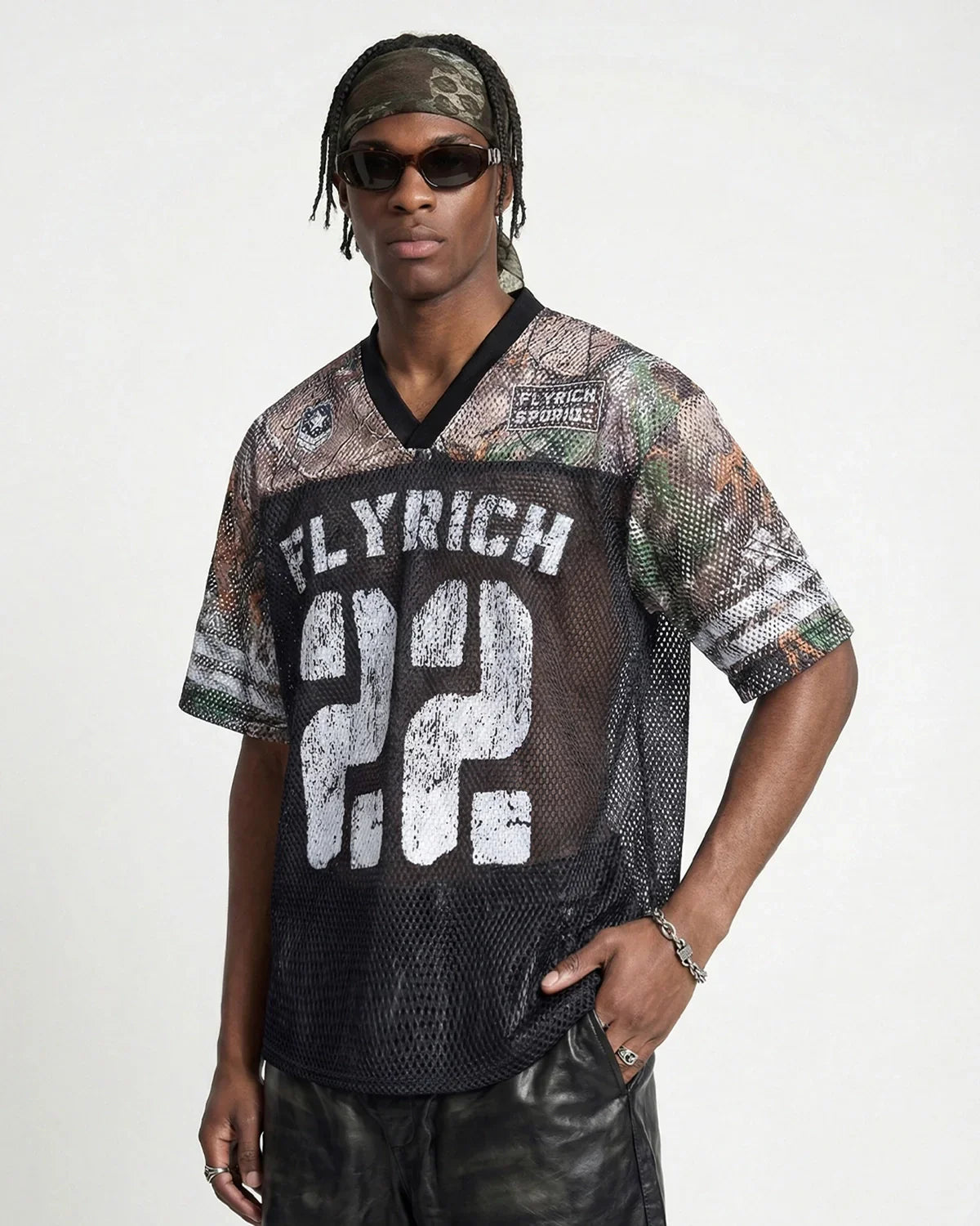 Camo Mesh Digital Print Jersey Tee