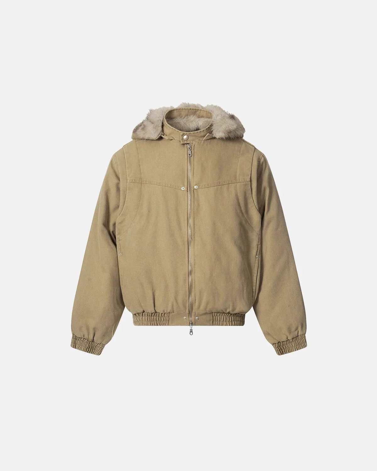 Detachable Hooded Faux Fur Padded Jacket MADXMARX