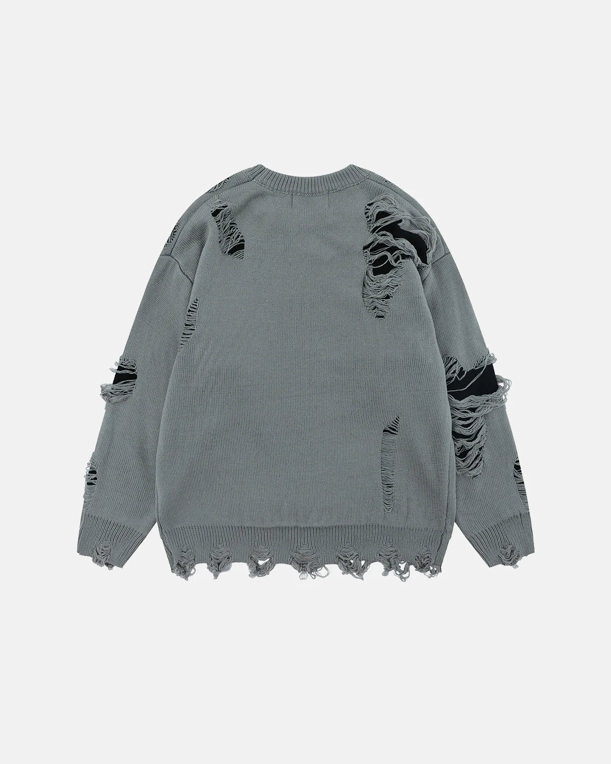 Distressed Gothic Graphic Knit Sweater