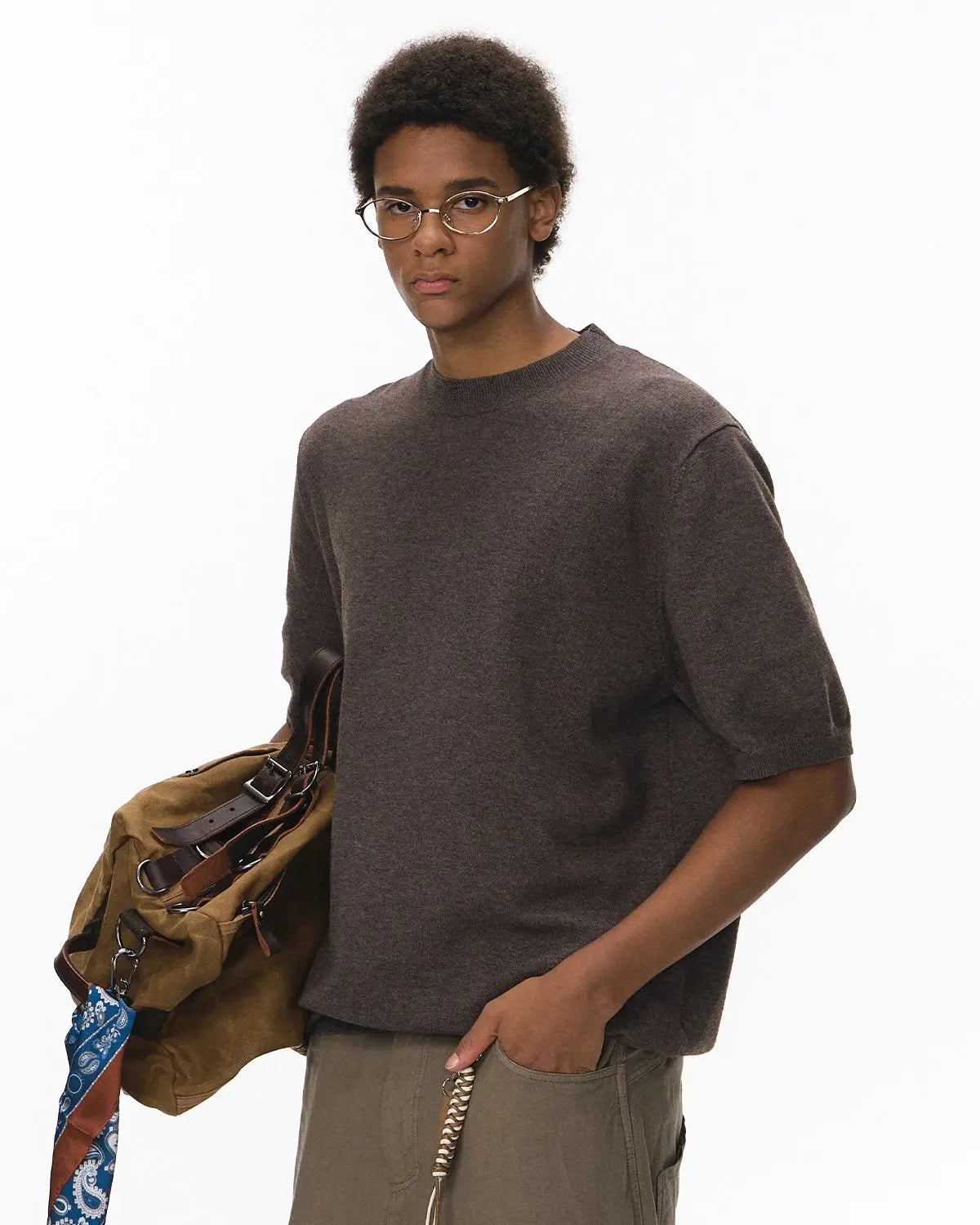 Knitwear Short-sleeved Crewneck Tee