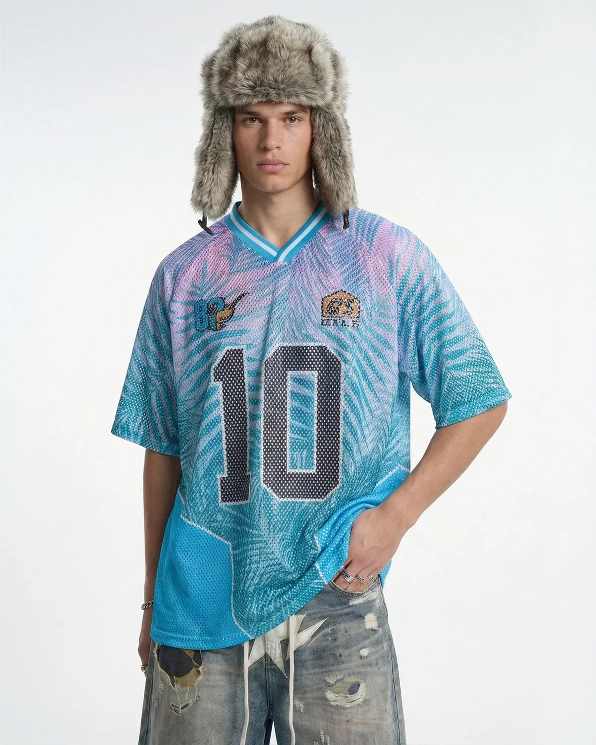 Oversized Mesh Football Jersey