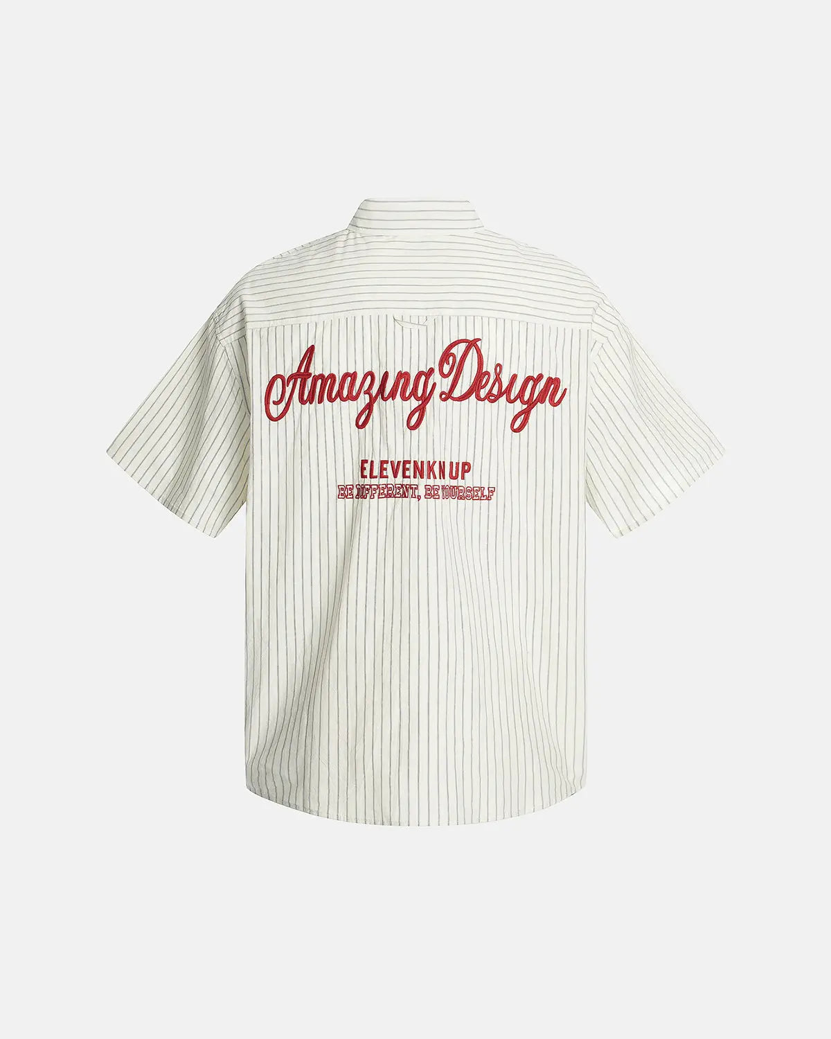 Striped Embroidered Short-Sleeve Shirt