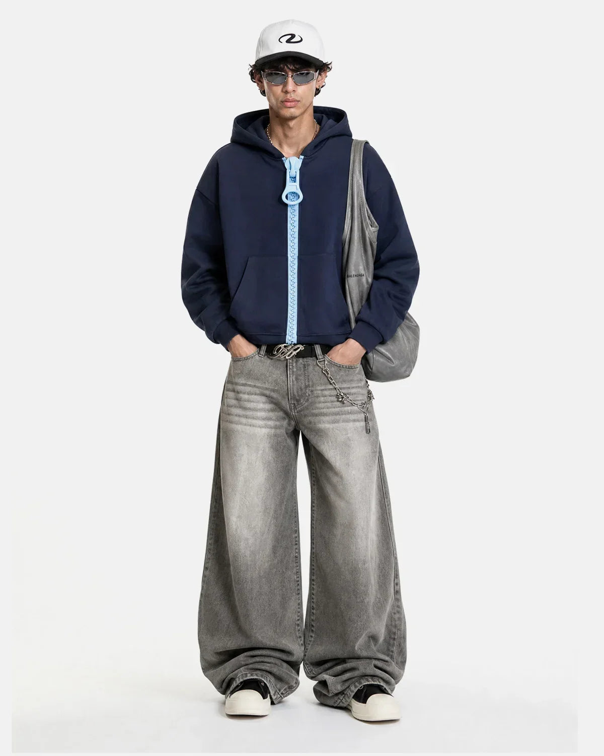 Contrast Chunky Zip Up Hoodie