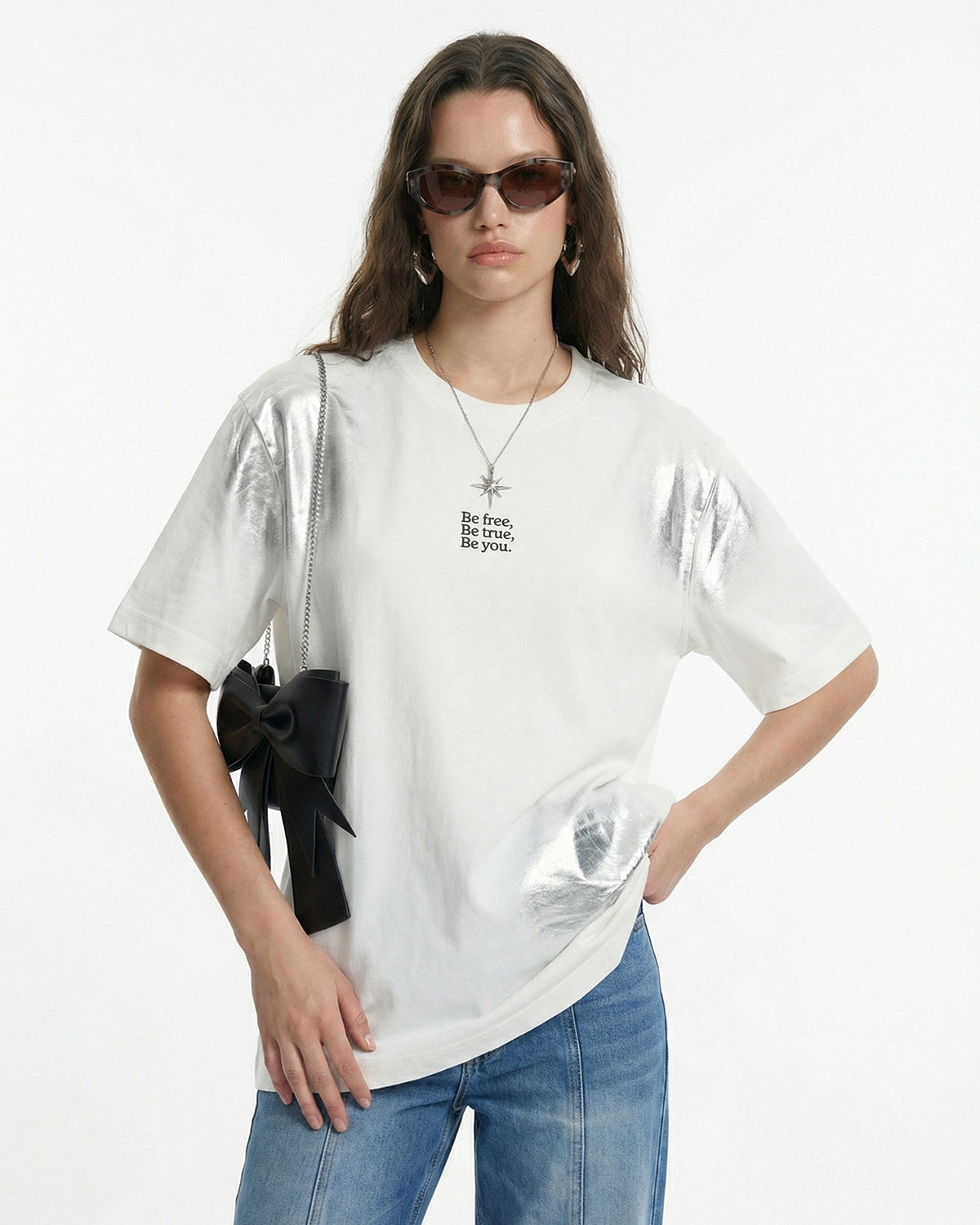 Iridescent Shimmer Oversized T-Shirt