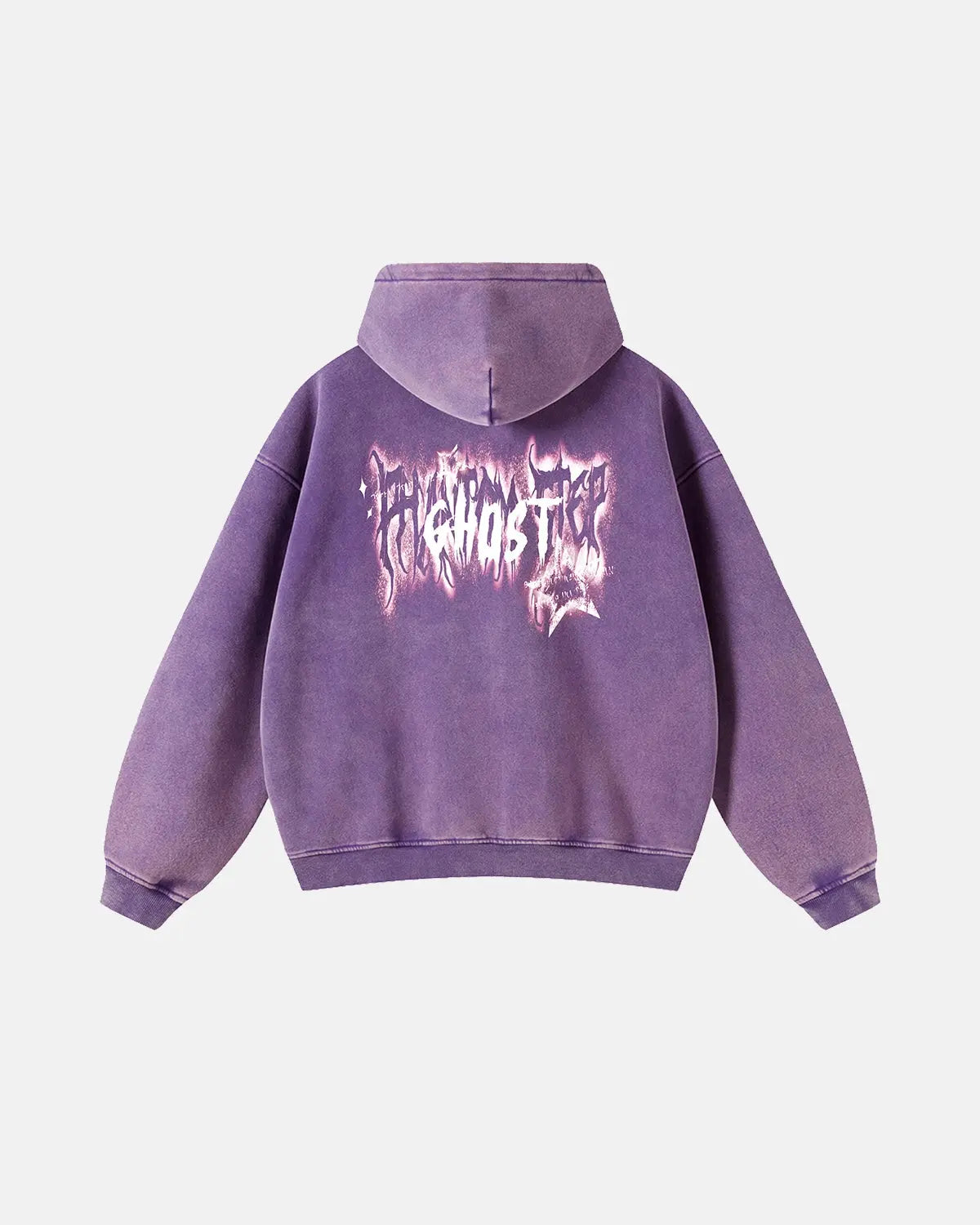 Ghost Acid Wash Zip Up Hoodies