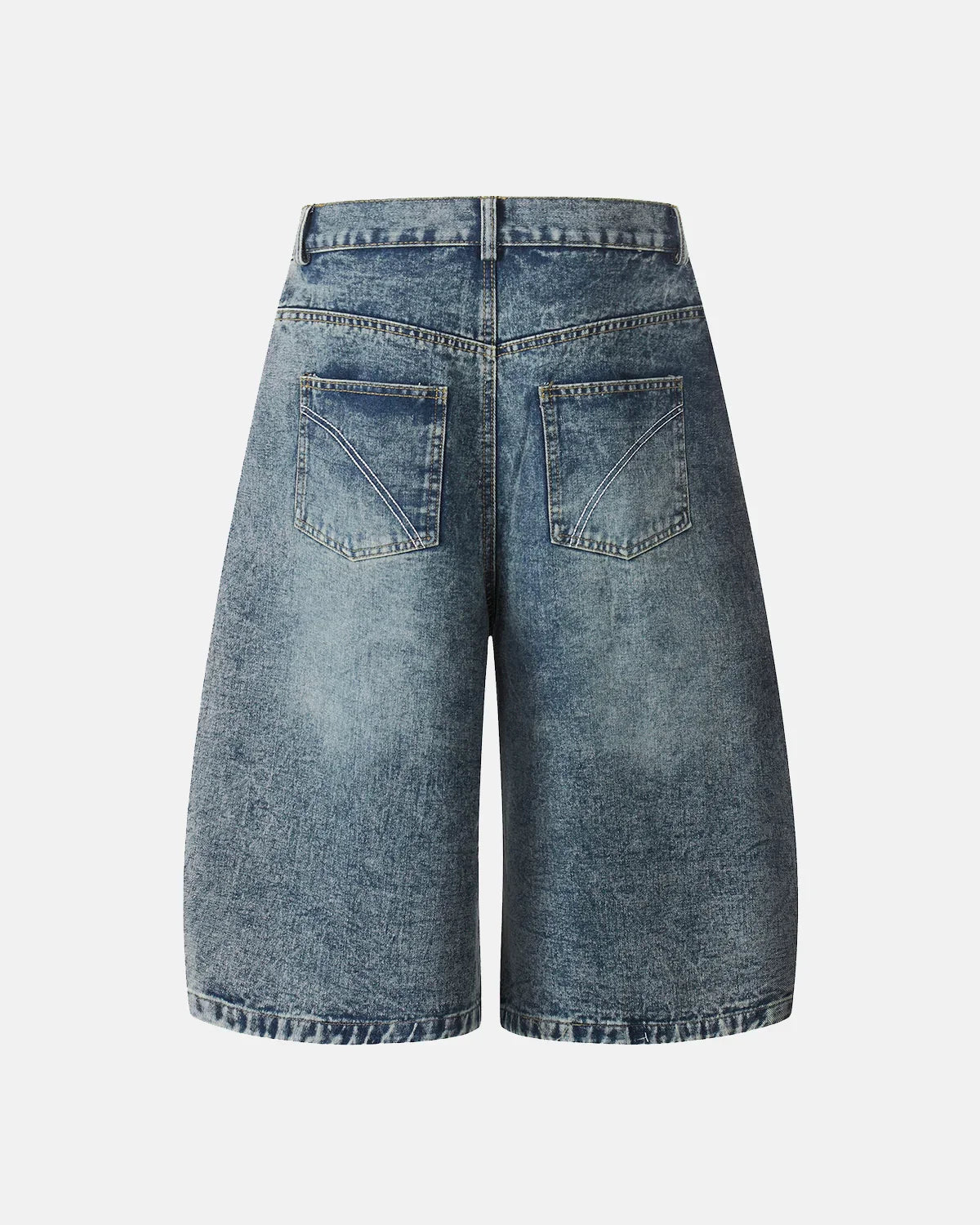 Studded Washed Long Baggy Jorts
