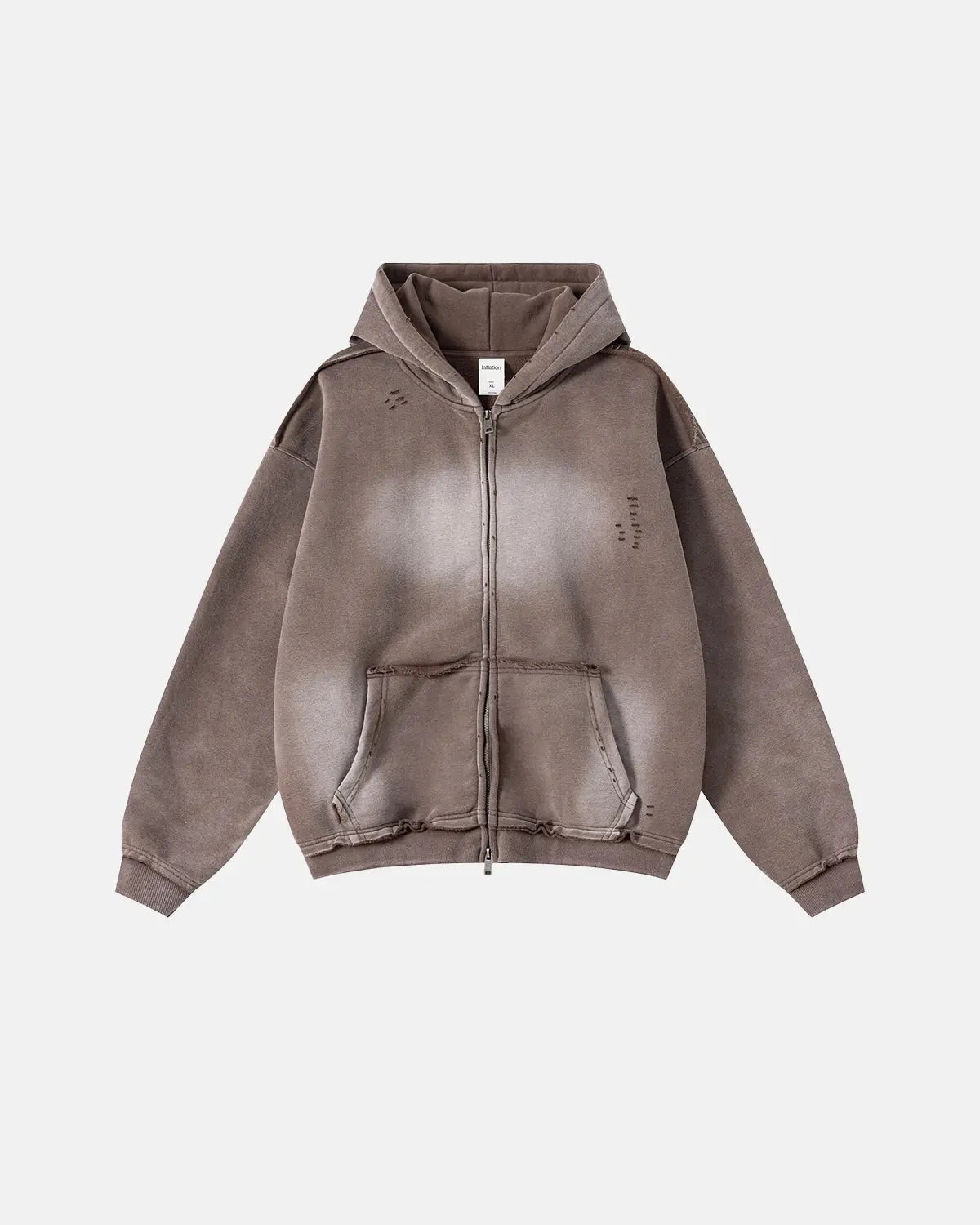 Monkey Wash Ripped Zip Up Hoodies