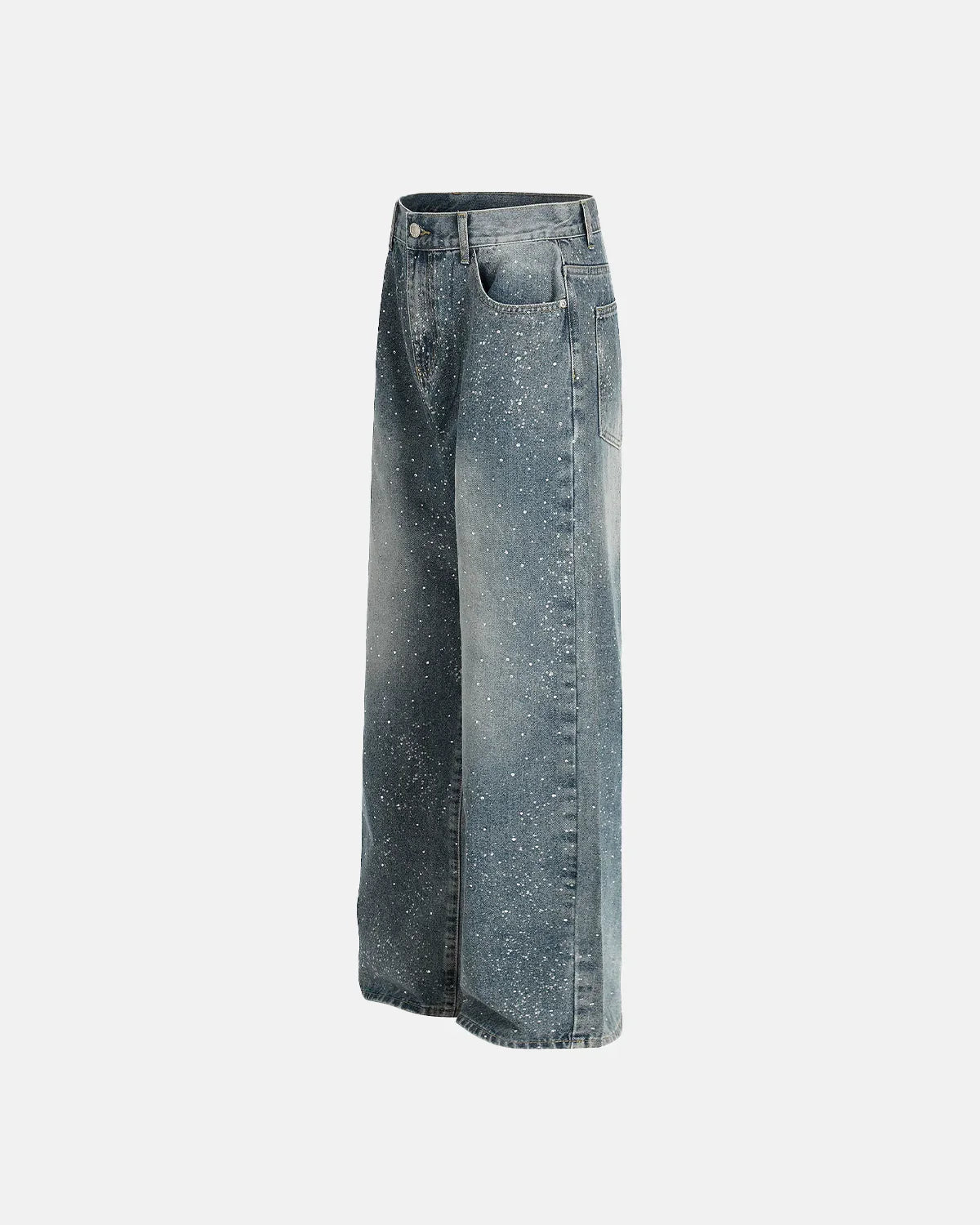 Rhinestone Straight Leg Denim Jeans