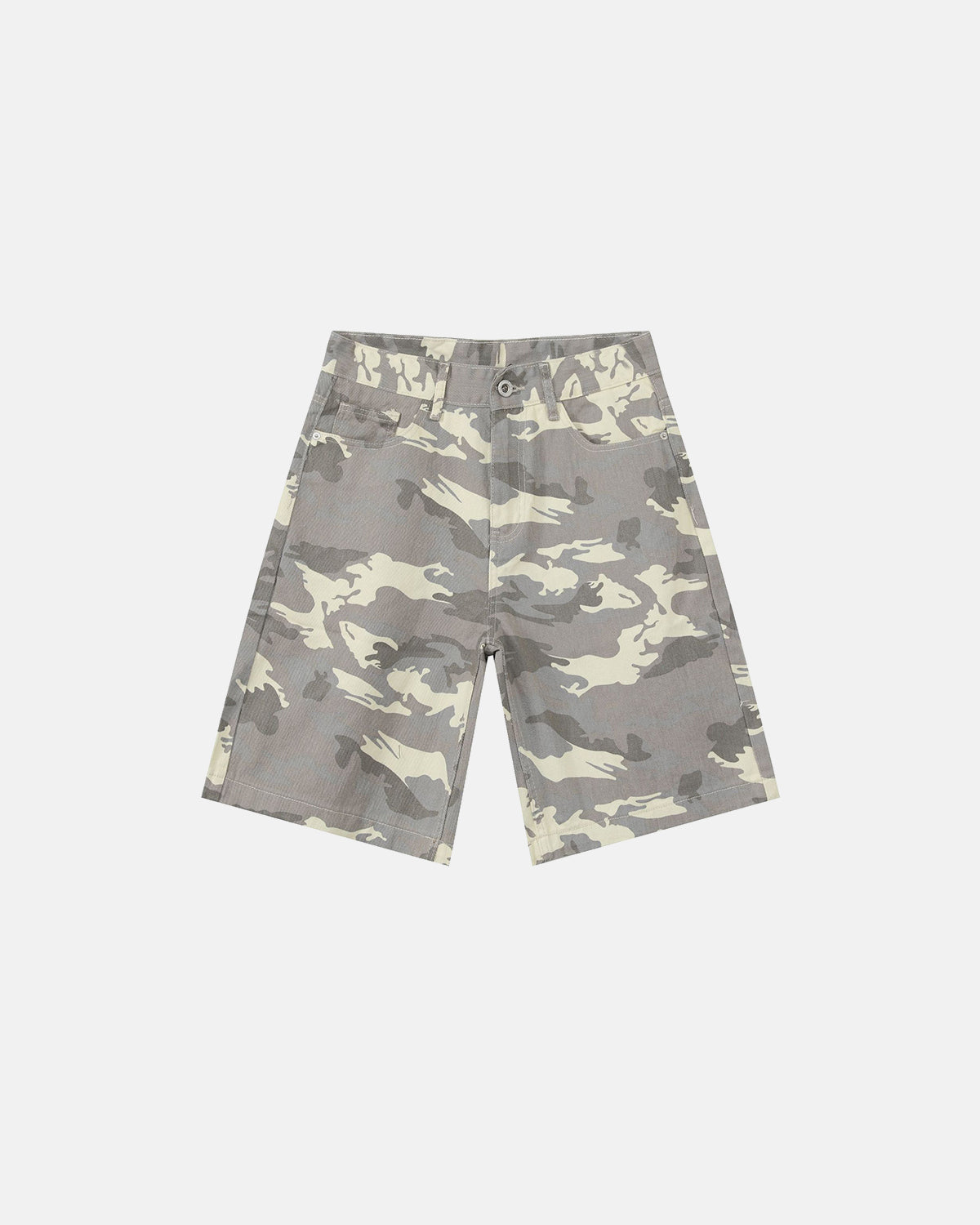Washed Knee-Length Denim Shorts