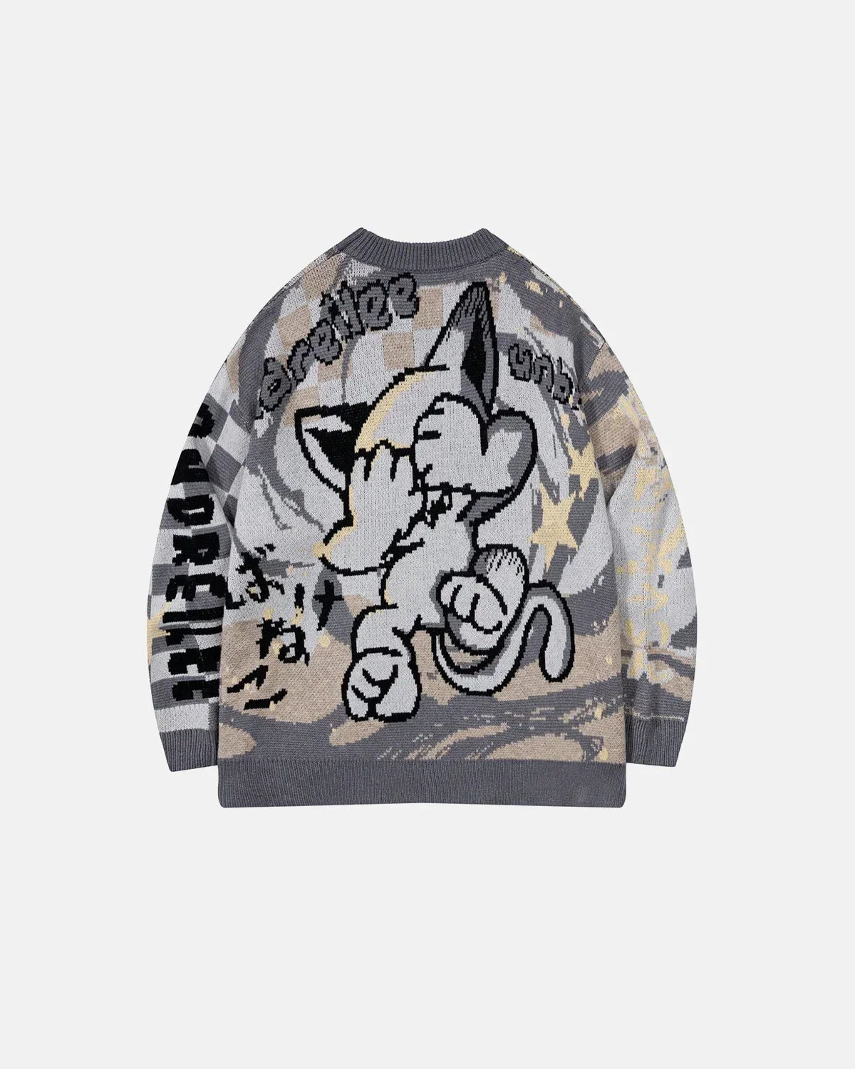 Comic Graphic Crew Neck Knit Sweater