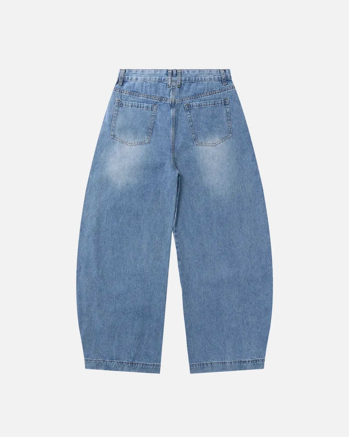 Script Graphic Barrel Jeans