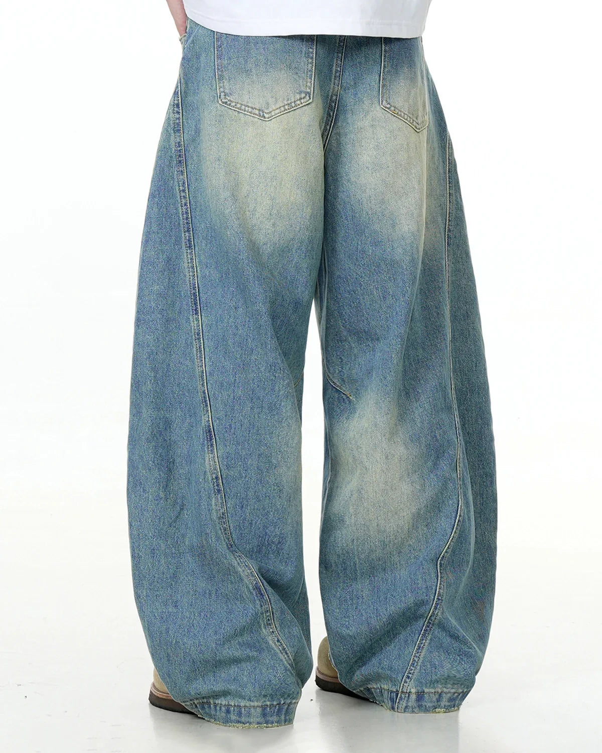 Acid Wash Baggy Barrel Jeans