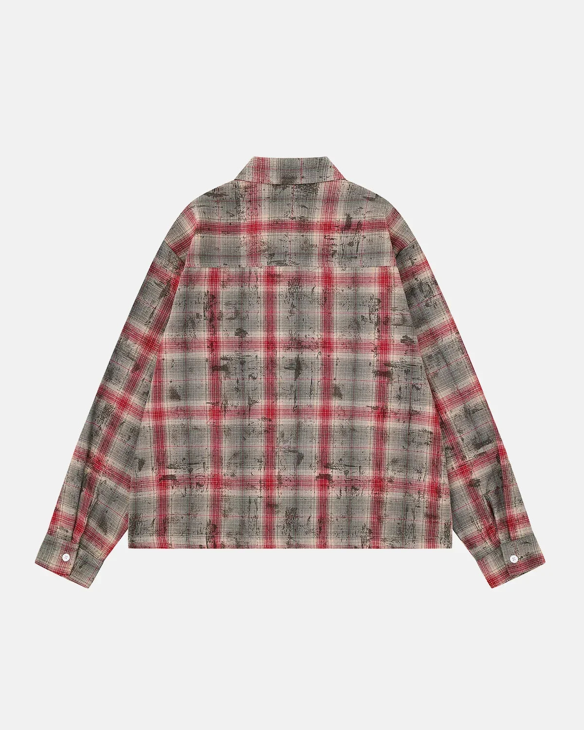 Letter Graphic Plaid Long-Sleeve Shirt