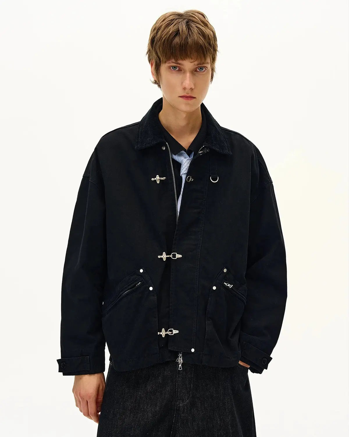 Fireman Buckle Worker Zip Up Jacket