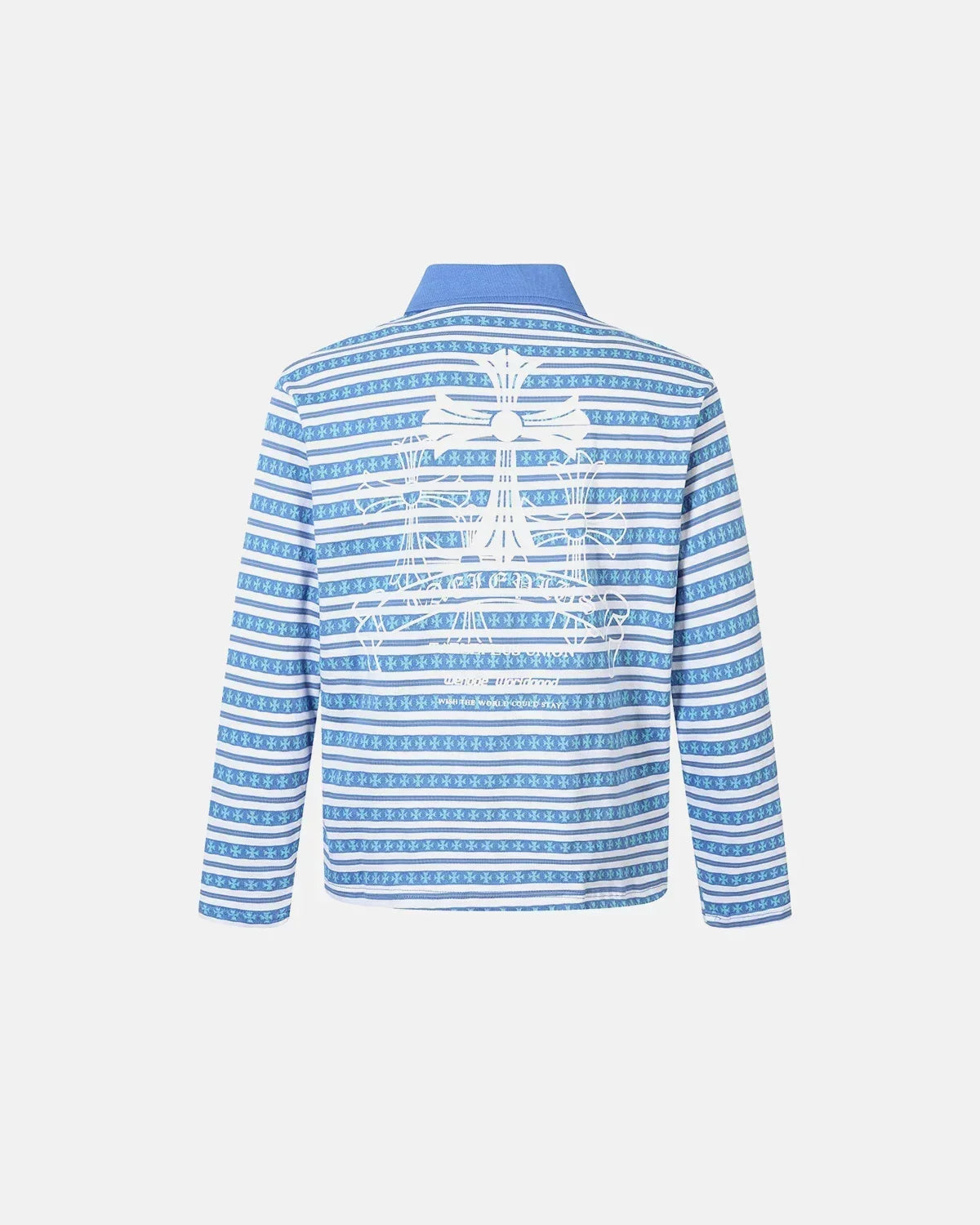 Cross Graphic Striped Polo Shirt