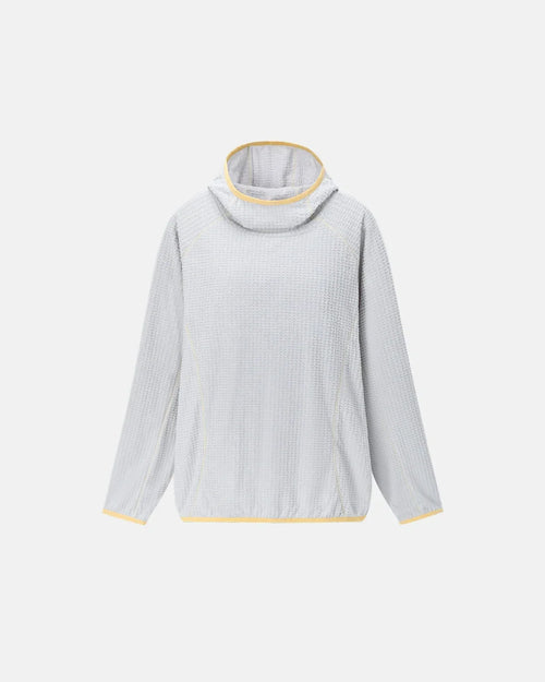 Sudadera ligera con capucha y ribetes en contraste - Blanco escarcha / S