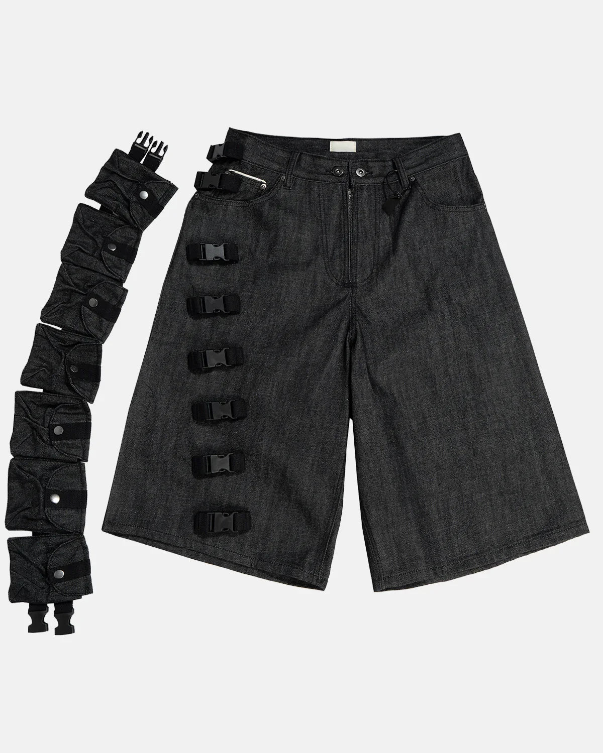 Raw Denim Tactical Cargo Jorts