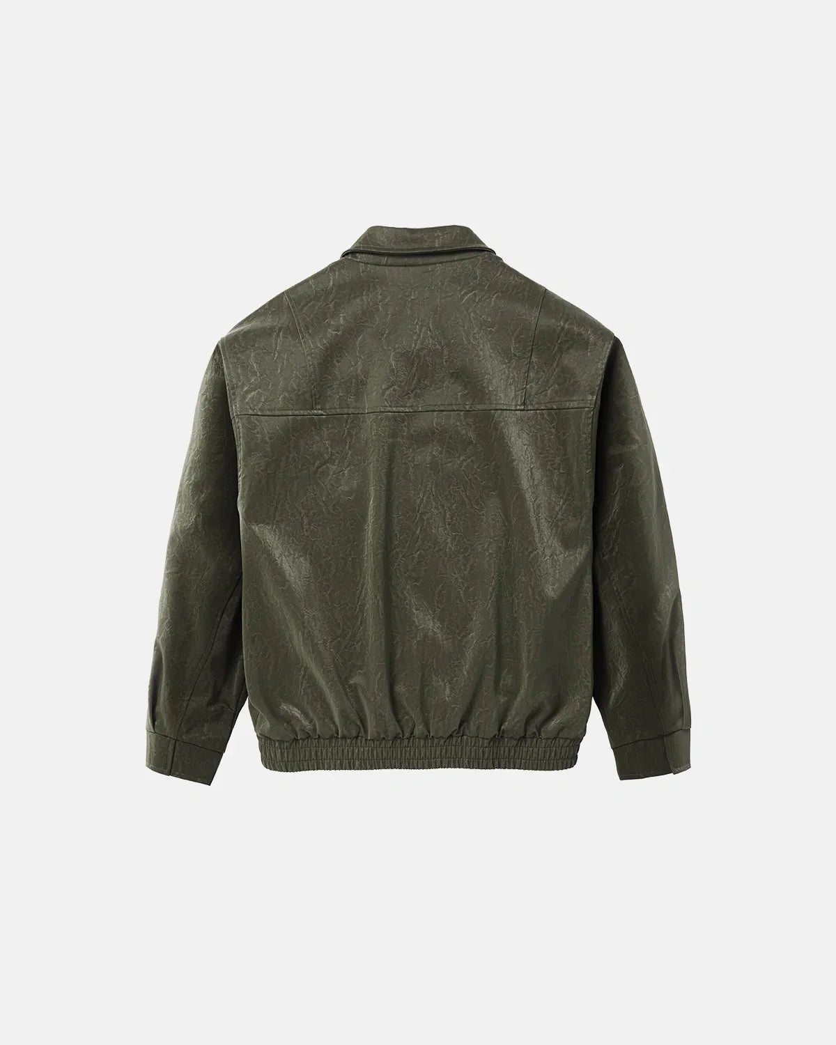 Minimalist PU Leather Zip Up Jacket