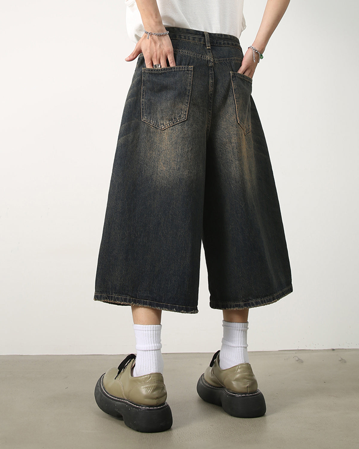 Washed Baggy Denim Jorts