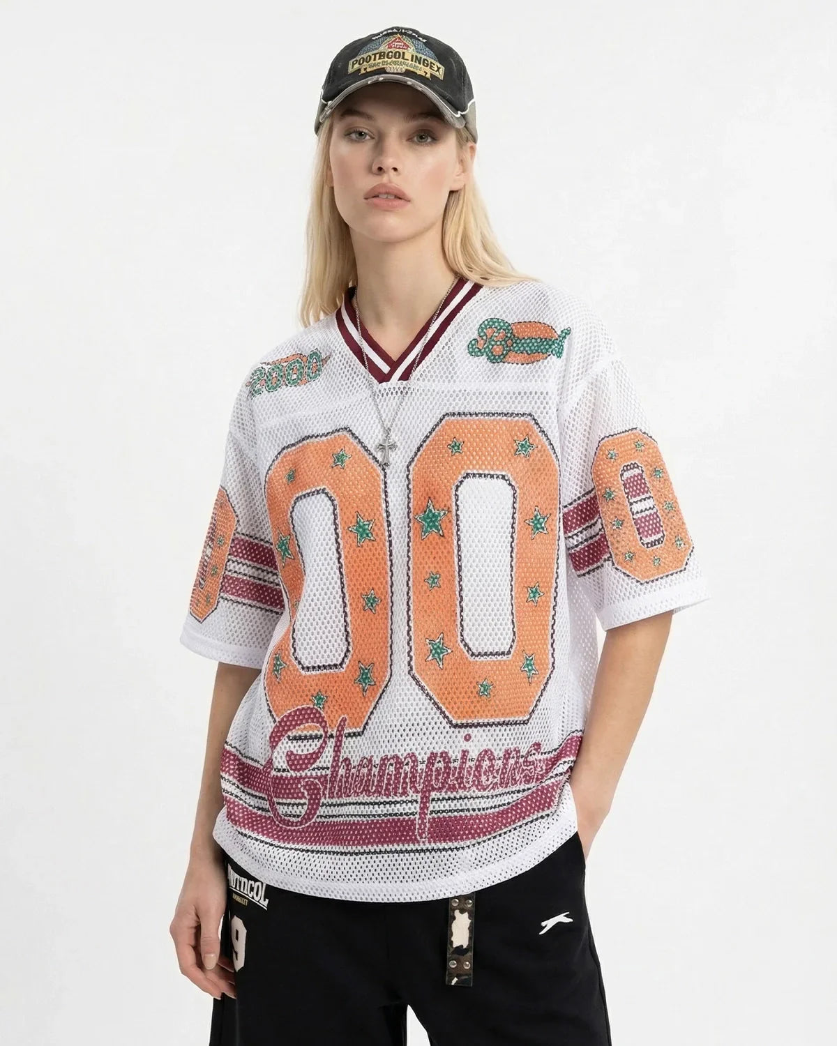 Maillot de foot en maille étoile graphique