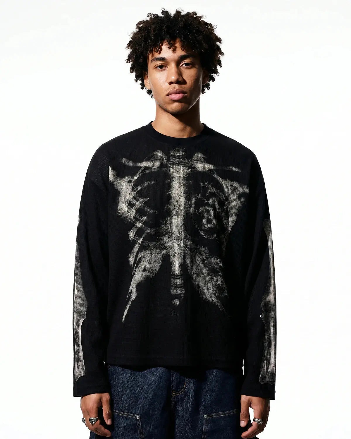 Skeleton Graphic Washed Long Sleeve Tee