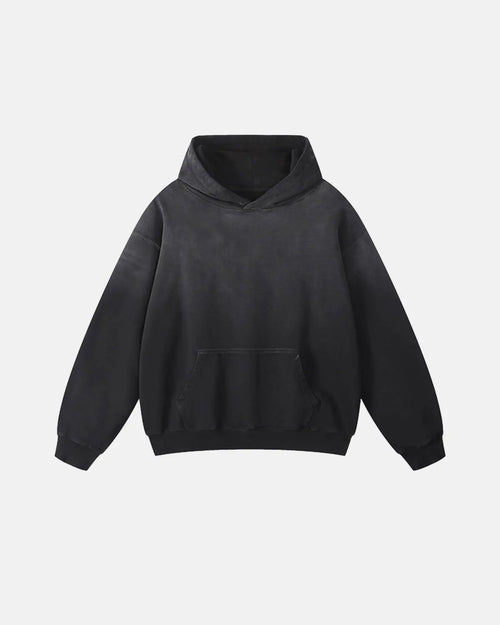 Moletom Oversized com Lavagem Ácida Azul - Preto / M