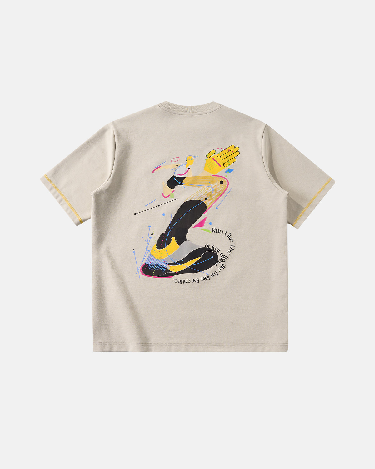 Contrast Stitching Graphic Tees