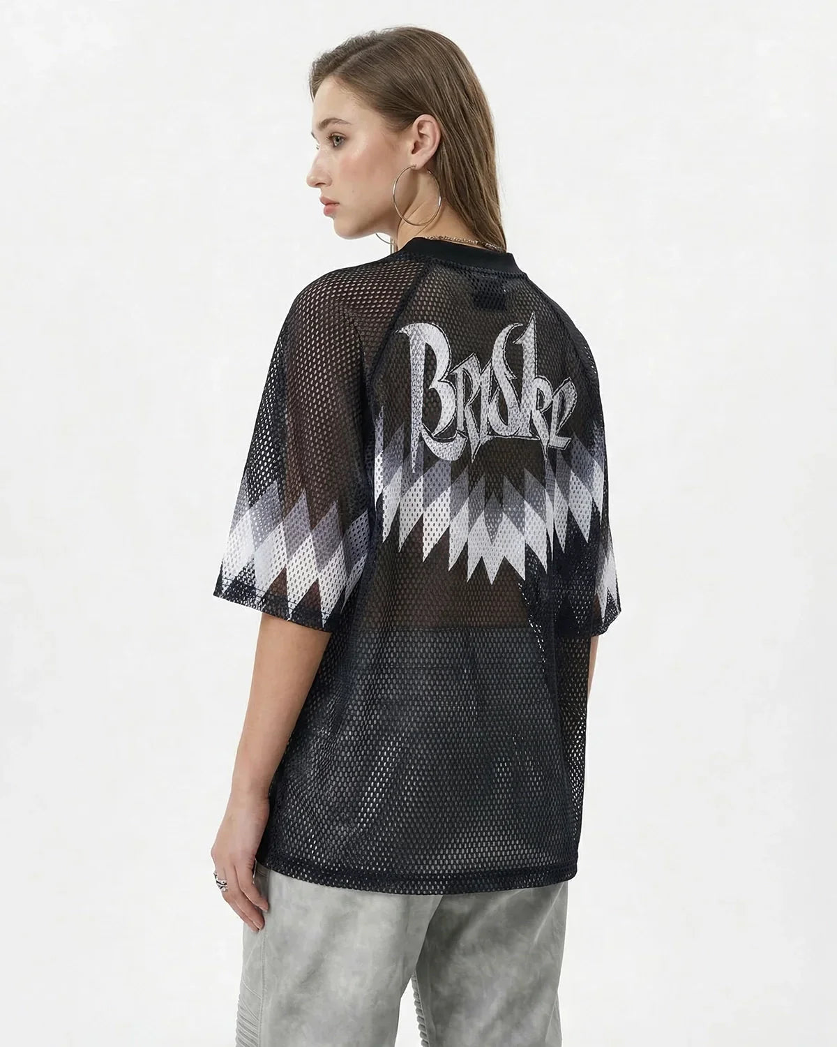 Graphic Mesh Oversized Jersey