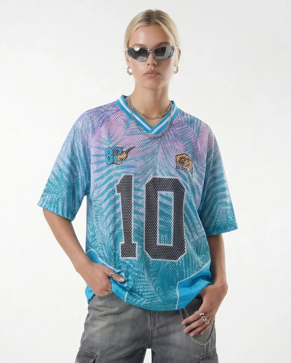 Oversized Mesh Football Jersey