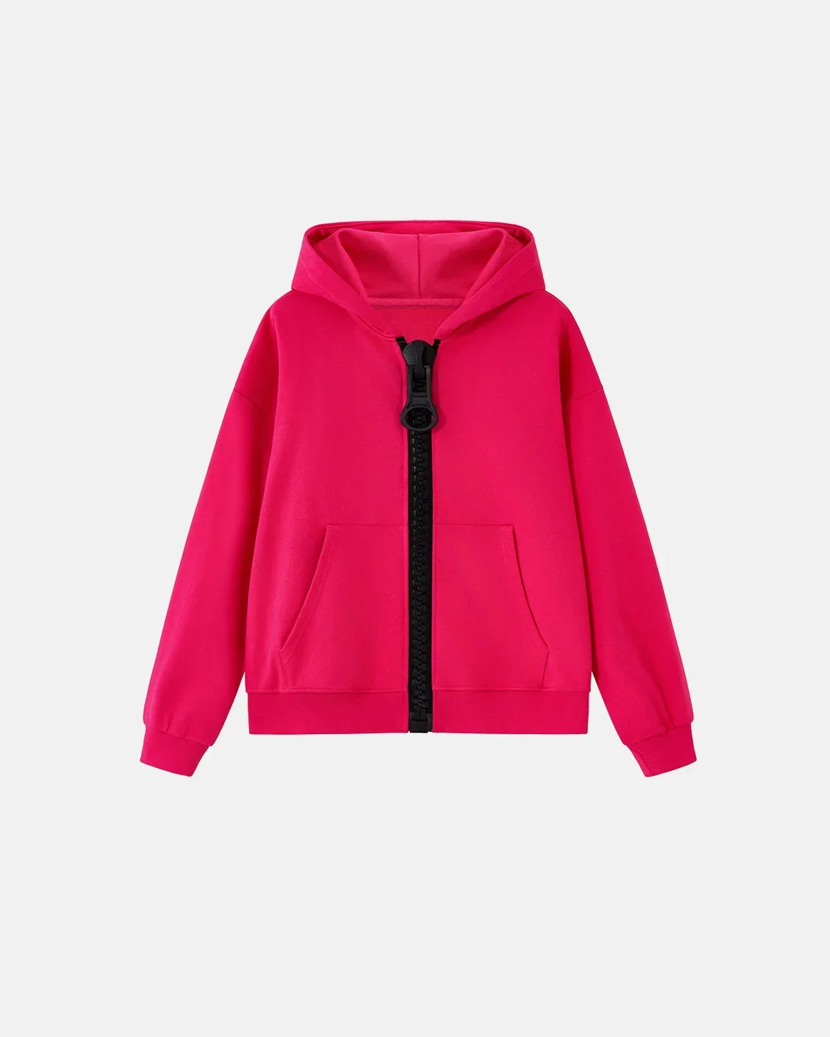 Contrast Chunky Zip Up Hoodie