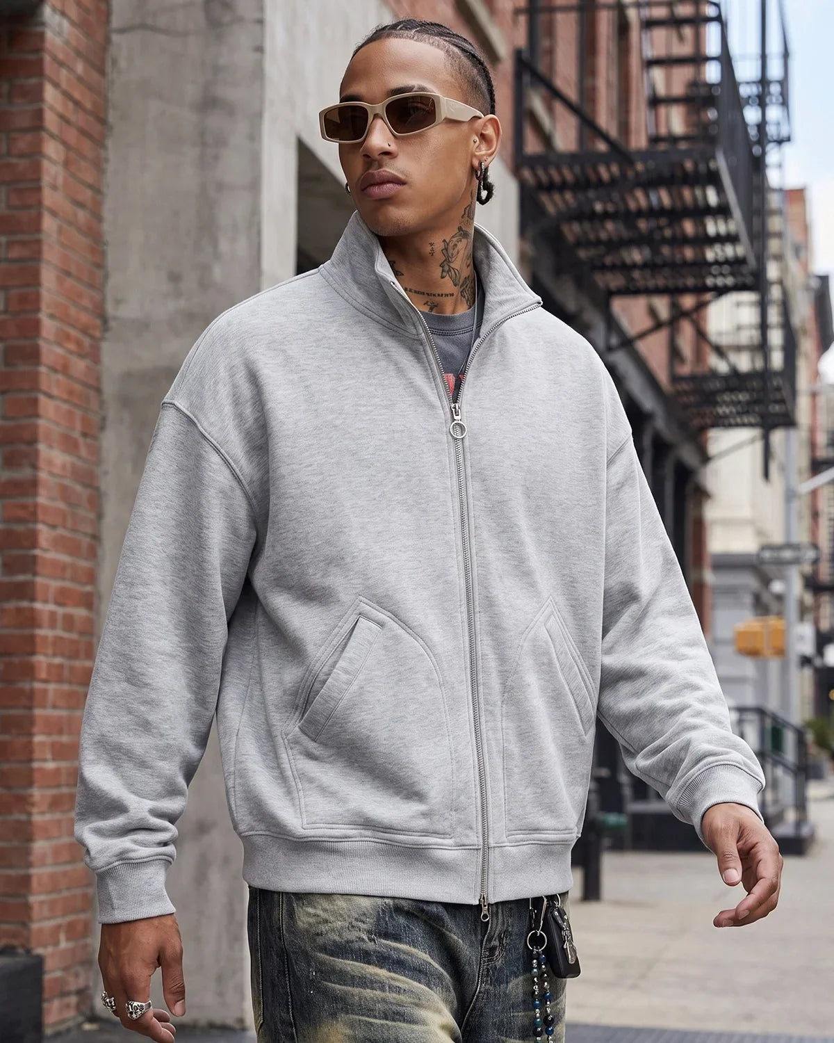 Polar Fleece High Neck Zip Up Jacket