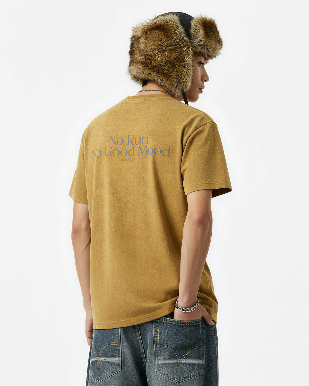 Distressed Tie-Dye Reflective Print T-Shirt