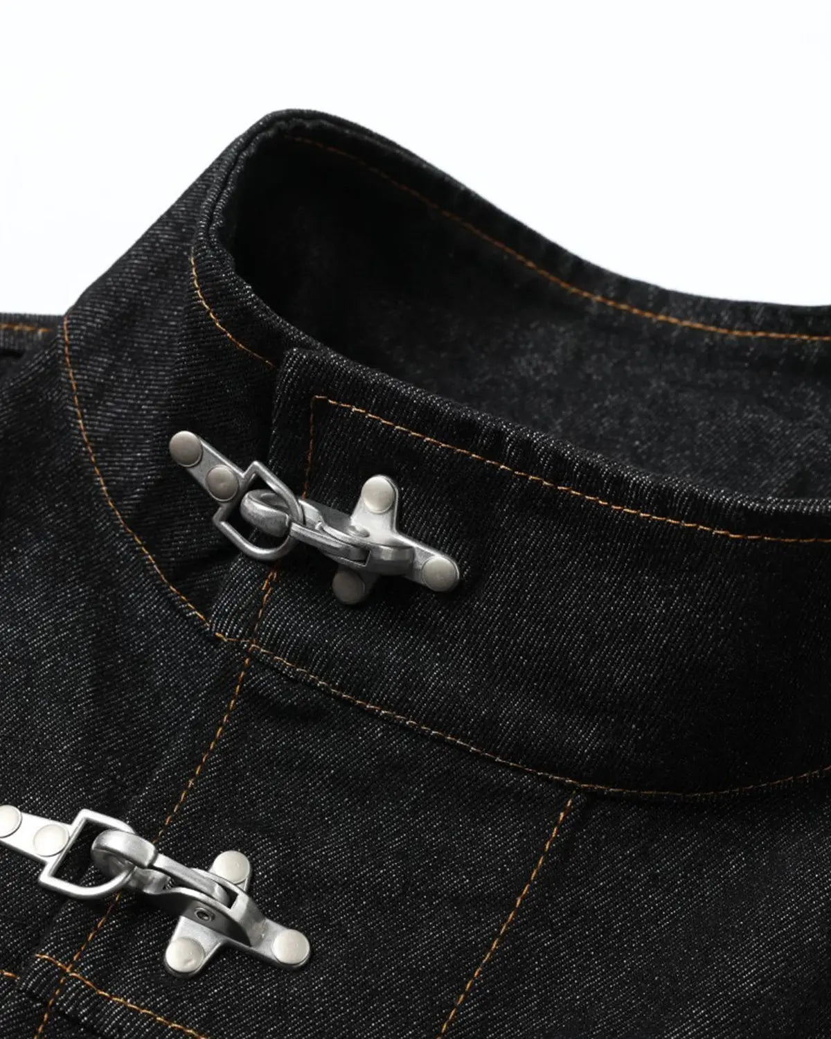 Metal Toggle Raw Denim Jacket