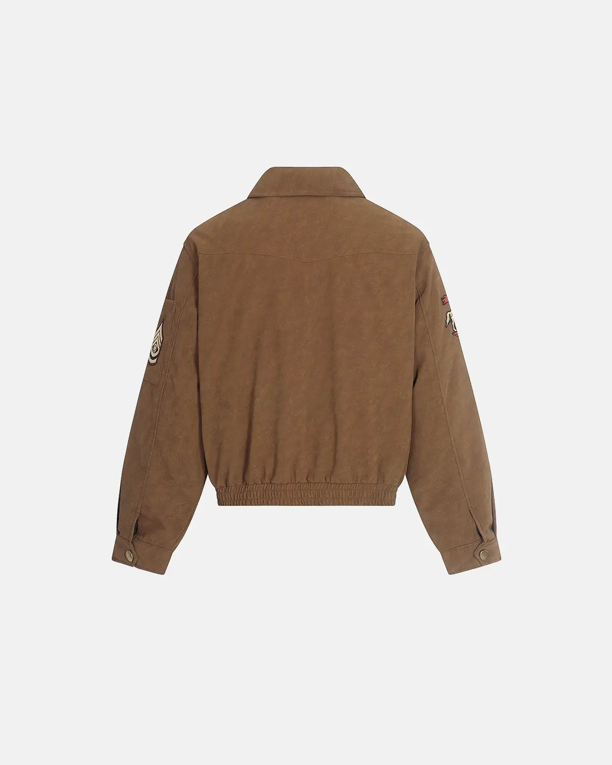 Horse Embroidery Suede Clasp Padded Jacket